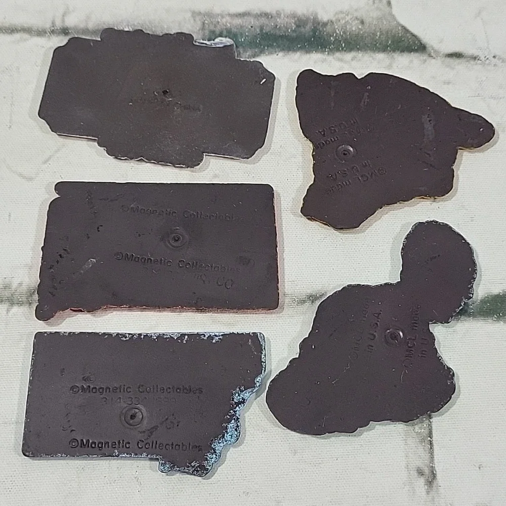 Vintage Fridge‎ Magnets US States Travel Souvenir Lot Of 5 Rubber Hawaii Montana